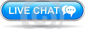 Live chat icon web button blue
