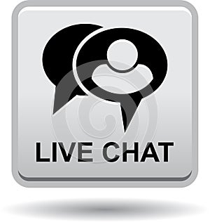 Live chat icon web button gray photo