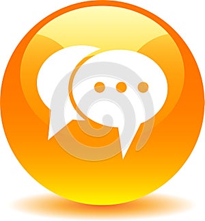 Live chat icon web button orange