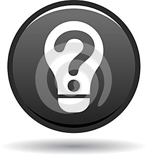 Question bulb icon black