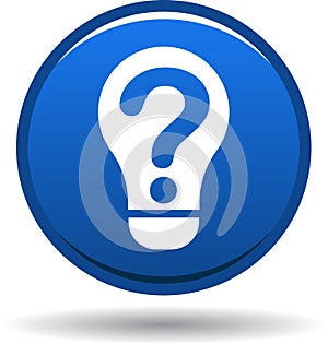 Question bulb icon blue