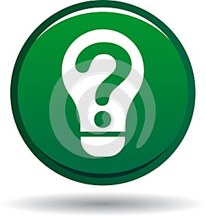 Question bulb icon green