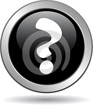 Question mark web button black