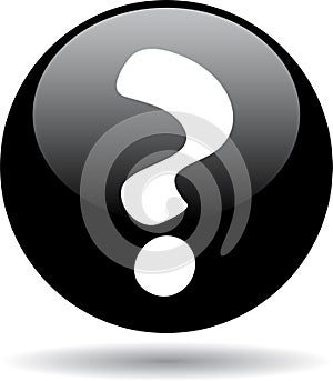 Question mark web button black