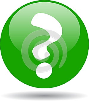 Question mark web button green