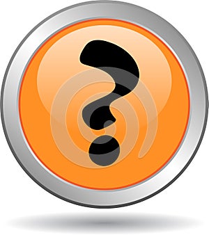 Question mark web button orange