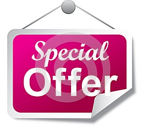 Special offer tag label pink