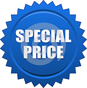 Special price seal stamp badge blue