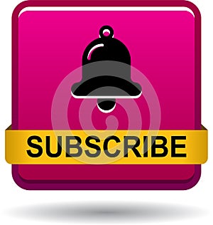 Subscribe now icon web button pink red