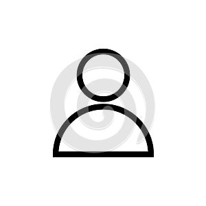 User profile avatar black line icon photo