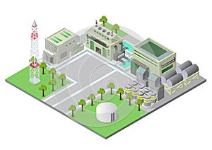 Vector illustration isometric Industrial buildings