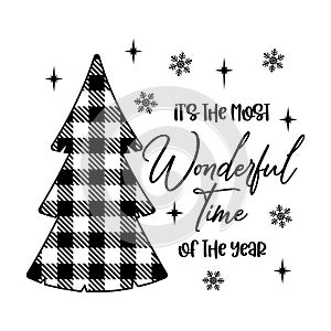 Vector illustration Its the most wonderful time of the year for Christmas decoration