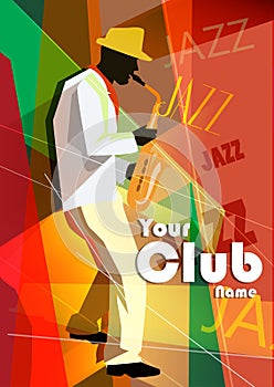 Vector illustration of a Jazz poster with