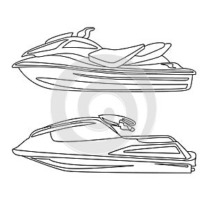 Vector illustration. Jet Ski isolated on white background