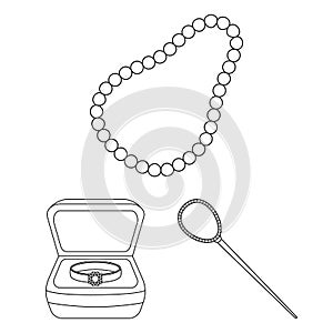 Vector illustration of jewelery and necklace icon. Collection of jewelery and pendent stock symbol for web.