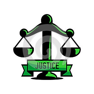 vector illustration of justice scales