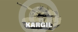 Vector Illustration of Kargil Vijay Diwas which english meaning is Kargil Victory Day. Vector Illustration of Martyr Day in India