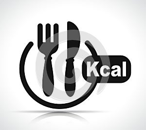 Vector illustration of kcal icon photo