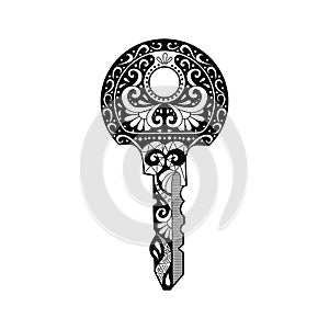 Vector illustration key with ornament