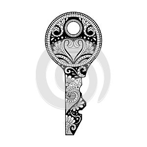 Vector illustration key with ornament.