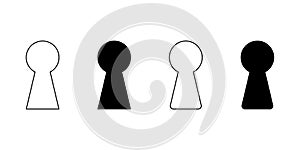 vector illustration of keyhole isolated icon. door, lock, key flat simple symbol