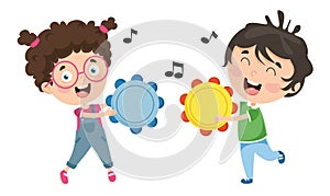 Vector Illustration Of Kids Music