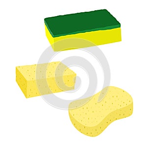 Vector illustration of a kind of sponge for washing items in a kitchen with a white background