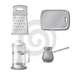 Vector illustration of kitchen and cook logo. Set of kitchen and appliance stock symbol for web.