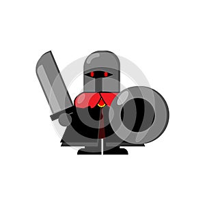 Vector illustration of a knight, sword, and shield.