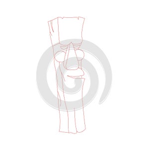 Vector illustration: Korean traditional totem pole Jangseung isolated.