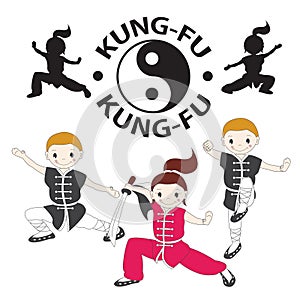 Vector illustration of kung fu photo