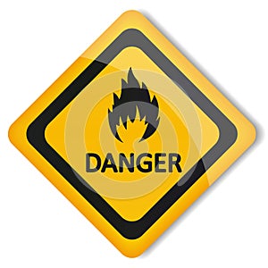 Vector illustration label flammable photo