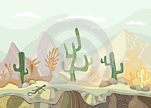 Vector illustration with a landscape