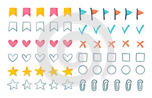 Vector illustration of a large set of icons. Planning elements.