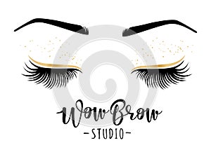 Vector illustration of lashes and brows