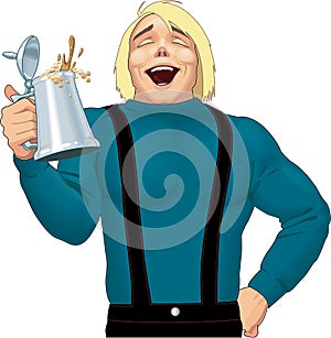 Hoisting Beer Vector Illustration photo
