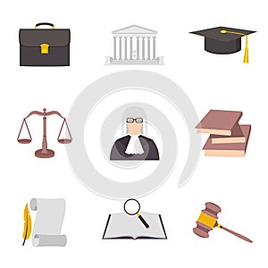 Vector illustration of law icons color symbol