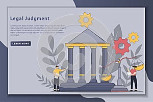 Vector illustration Legal judgment landing page concept