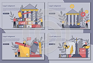 Vector illustration Legal judgment landing page concept