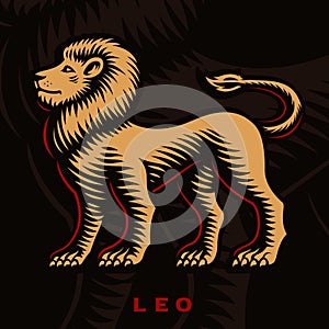 A vector illustration of Leo zodiac sign