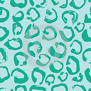 Vector illustration Leopard print seamless pattern. Mint color background