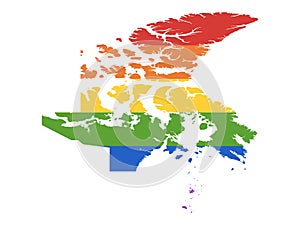 LGBT Rainbow Map of Nunavut