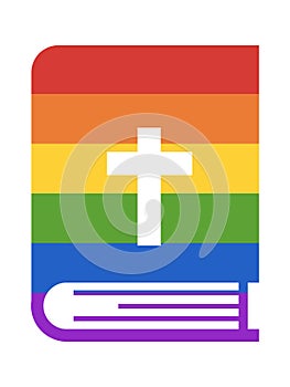 LGBT Rainbow Picture of a Christian Bible