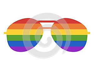 LGBT Rainbow Picture of Pilot Police Glasses