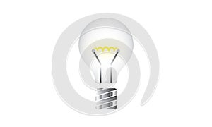 White Light Bulb Shining - Energy And Idea Symbol - Creative Concept Bright Future