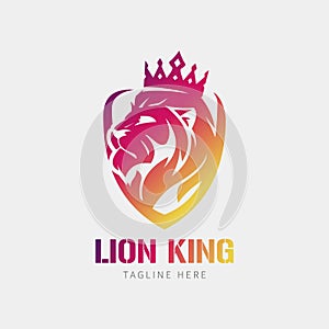 Vector Illustration of lion king for logo