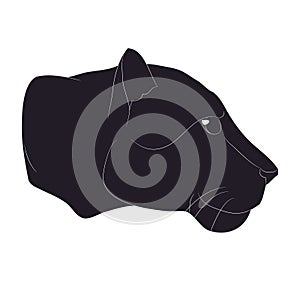 Vector illustration of a lioness portrait, silhouette drawing