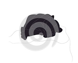 Vector illustration of a lioness sleeping, drawing silhouette, vector
