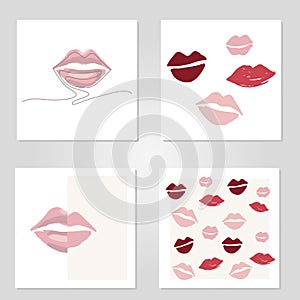 Vector illustration of lips set