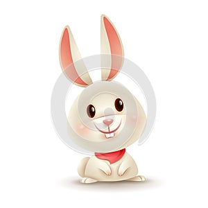 Vector illustration of little cute bunny. Isolated